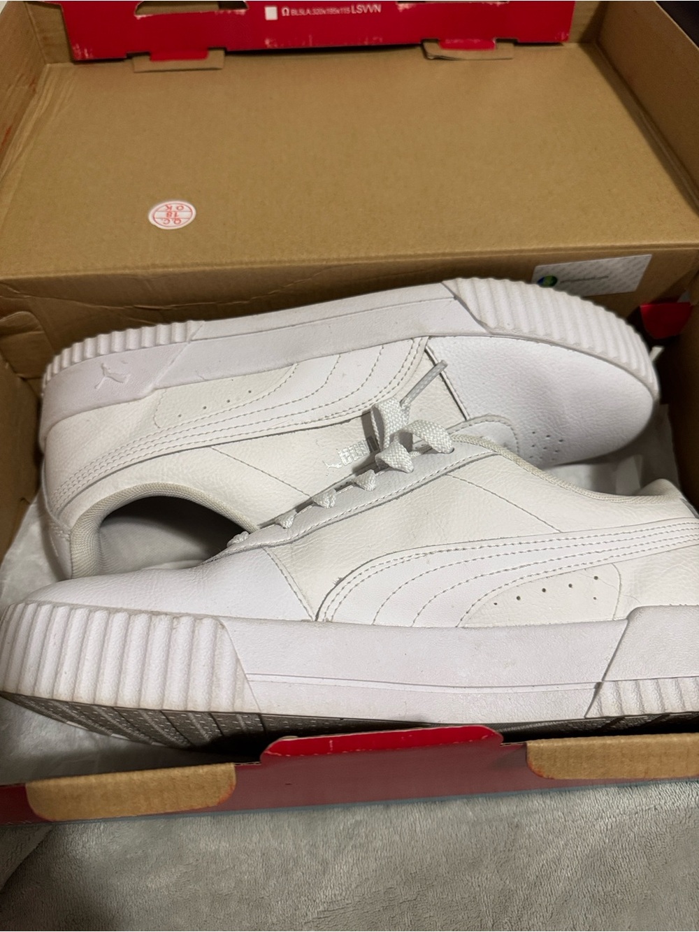 Puma White with Silver Accent Carina L Sneakers